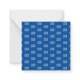 Your Design or Business Logo | Blue Tiled Pattern Note Card