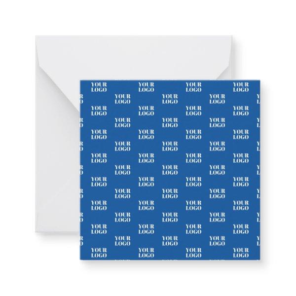Your Design or Business Logo | Blue Tiled Pattern Note Card