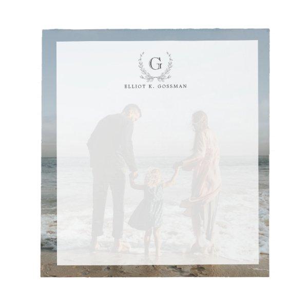 Your Family Photo Backdrop | Custom Monogram Notepad