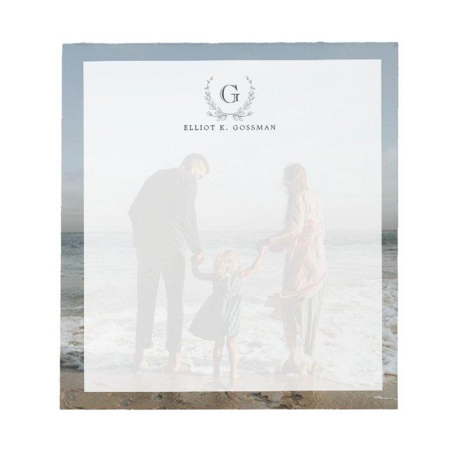 Your Family Photo Backdrop | Custom Monogram Notepad