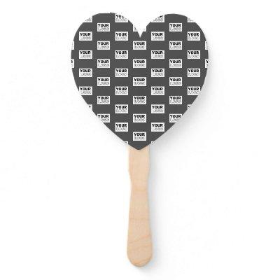 Your Image Design or Business Logo Tiled | Grey Hand Fan