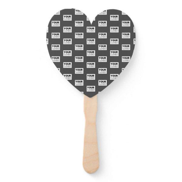 Your Image Design or Business Logo Tiled | Grey Hand Fan