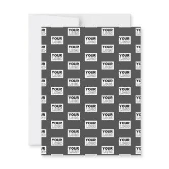 Your Image Design or Business Logo Tiled | Grey Note Card