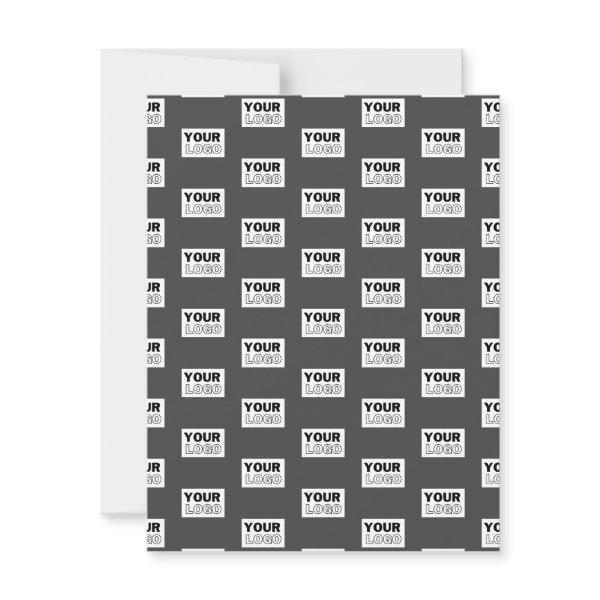 Your Image Design or Business Logo Tiled | Grey Note Card