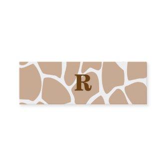Your Letter. Custom Monogram Giraffe Print Design Mini