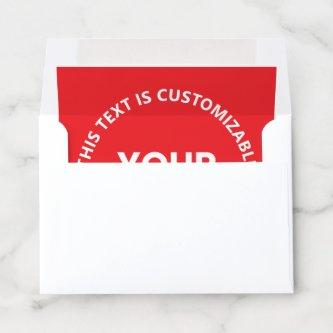 Your Logo/Any Uploaded Image & Circular Text | Red Envelope Liner