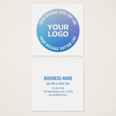 Your Logo | Blue to Purple Ombre & Circular Text