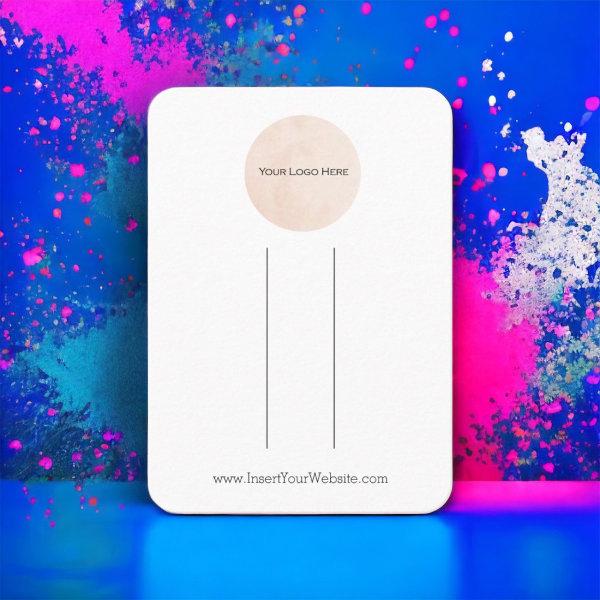 Your Logo Bow Hair Clip Display Card Vertical