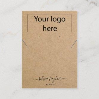 Your logo craft  necklace earring display card