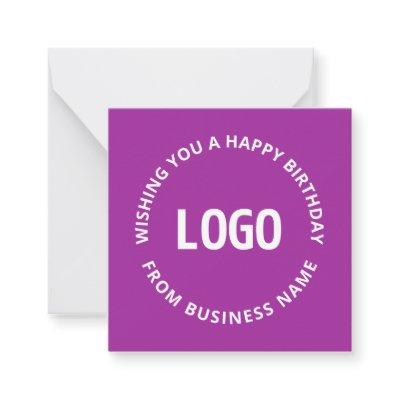 Your Logo & Custom Text | Happy Birthday From… Note Card