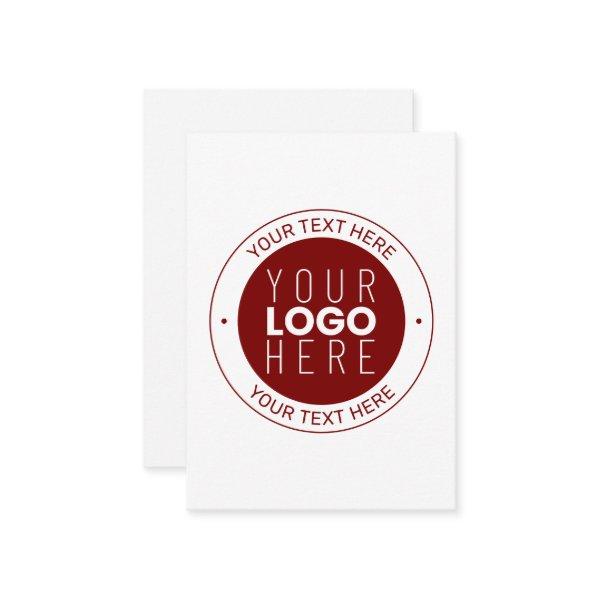 Your Logo & Customizable Text | Deep Red/DIY Color Enclosure Card