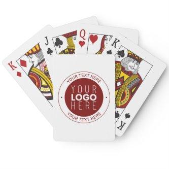 Your Logo & Customizable Text | Deep Red/DIY Color Poker Cards