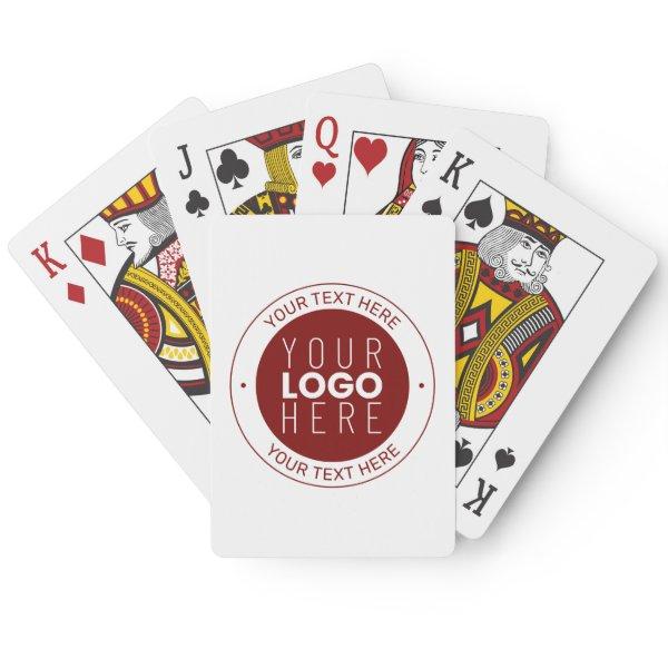 Your Logo & Customizable Text | Deep Red/DIY Color Poker Cards