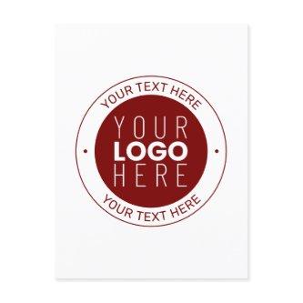 Your Logo & Customizable Text | Deep Red/DIY Color Postcard