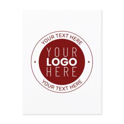 Your Logo & Customizable Text | Deep Red/DIY Color Postcard