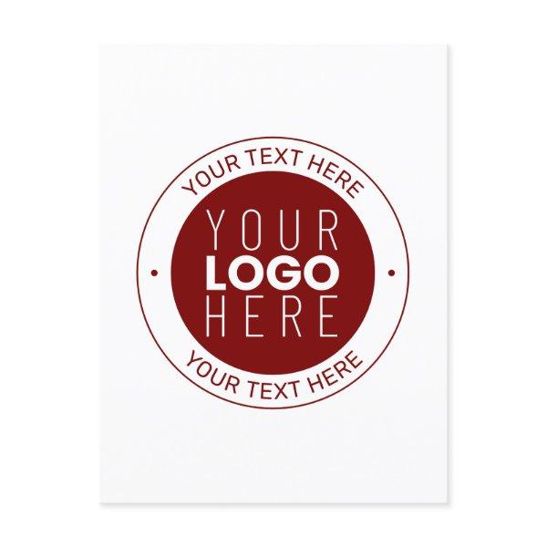 Your Logo & Customizable Text | Deep Red/DIY Color Postcard