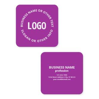 Your Logo & Customizable Text | Purple Violet Square