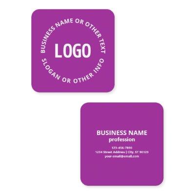 Your Logo & Customizable Text | Purple Violet Square