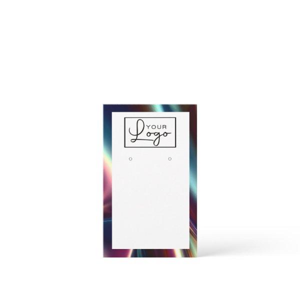 Your Logo Dark Metallic Shine Earring Card QR Code