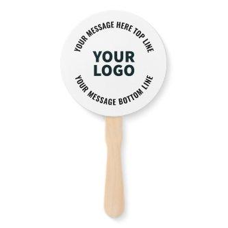 Your Logo Design or Image | Bold Editable Text Hand Fan