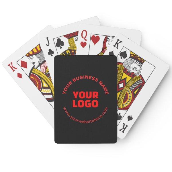 Your Logo & Editable Circular Text, Red or DIY Poker Cards
