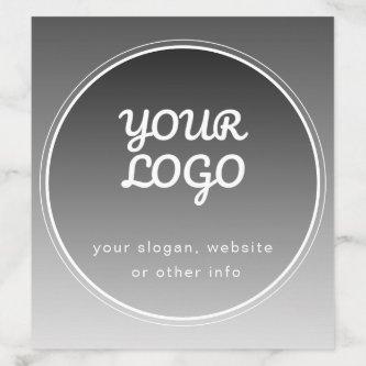 Your Logo & Editable Text | Dark Grey Gradient  Envelope Liner