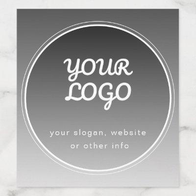 Your Logo & Editable Text | Dark Grey Gradient  Envelope Liner