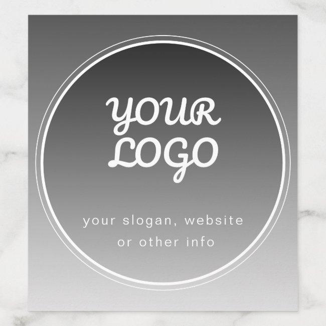 Your Logo & Editable Text | Dark Grey Gradient Envelope Liner
