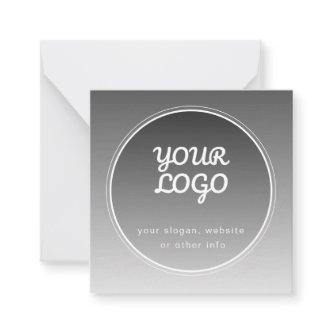 Your Logo & Editable Text | Dark Grey Gradient  Note Card