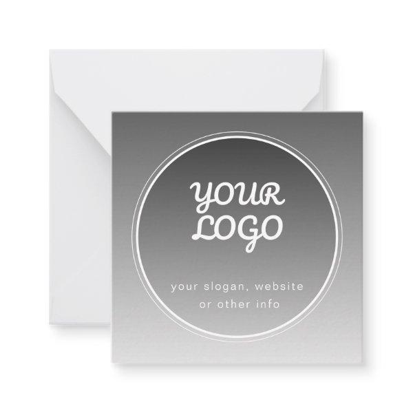 Your Logo & Editable Text | Dark Grey Gradient  Note Card