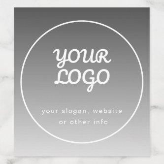 Your Logo & Editable Text | Dark Grey Ombre  Envelope Liner