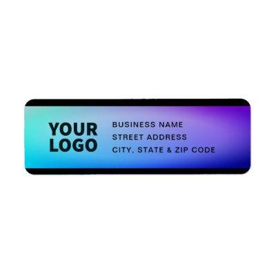 Your Logo | Fading Turquoise & Purple Label