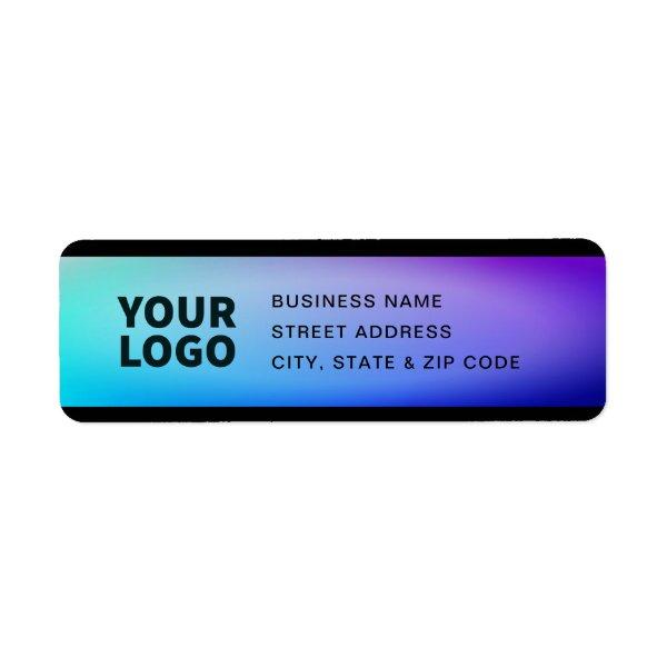 Your Logo | Fading Turquoise & Purple Label