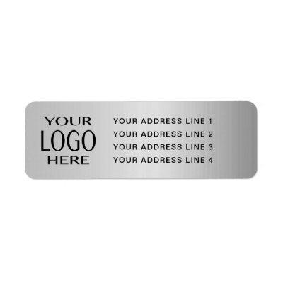 YOUR LOGO | Faux Silver Metal Return Address Label