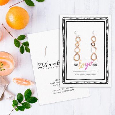 Your Logo Hand Drawn Frame Earrings Display 08