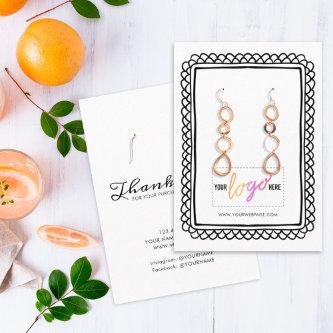 Your Logo Hand Drawn Frame Earrings Display 09