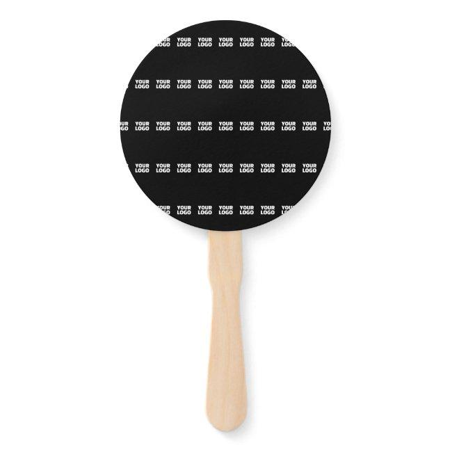 Your Logo | Horizontally Tiled Stripe Pattern  Hand Fan