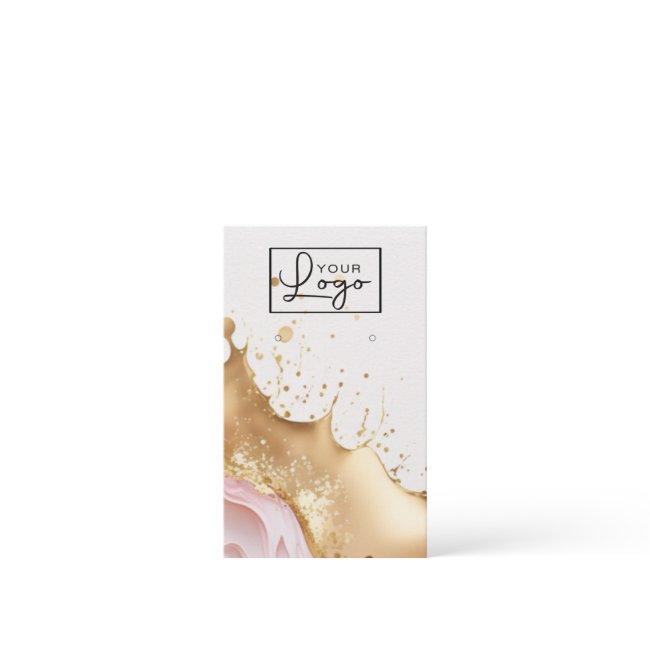 Your Logo Metallic Wave Earring Card QR Code
