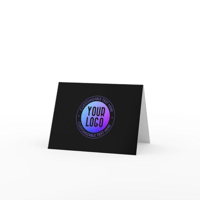 Your Logo & Modern Blue & Purple Ombre Gradient Card