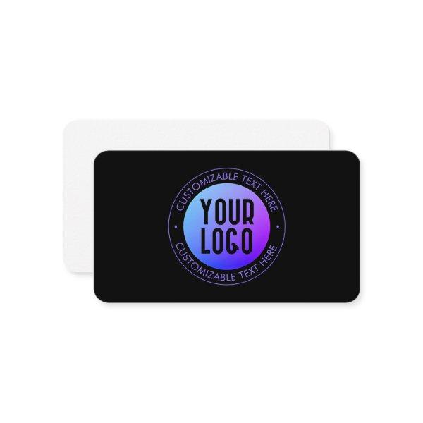 Your Logo & Modern Blue & Purple Ombre Gradient Enclosure Card