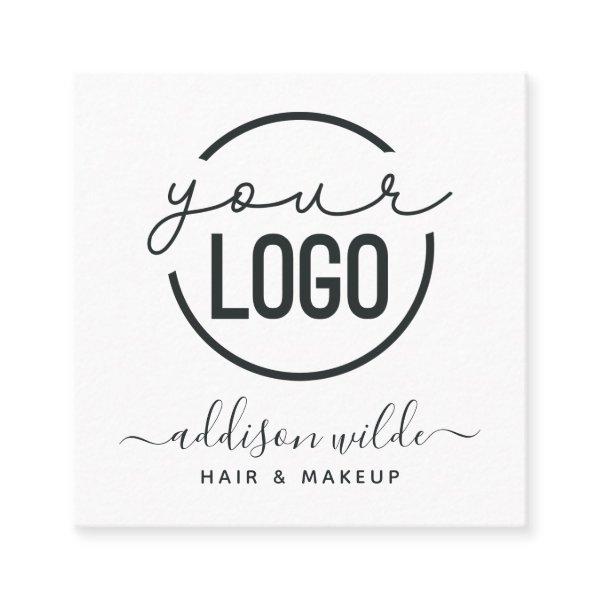 Your Logo Modern Chic Minimal Simple White Square Square