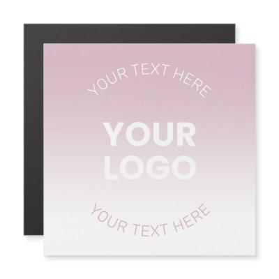 Your Logo | Modern Dusty Pink & White Ombre Magnetic Invitation