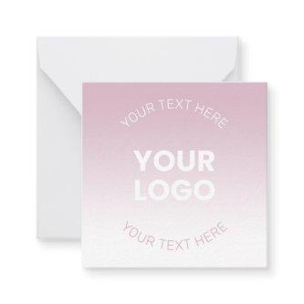 Your Logo | Modern Dusty Pink & White Ombre Note Card