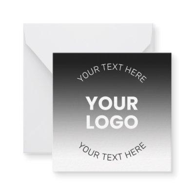 Your Logo | Modern Editable Black & White Gradient Note Card