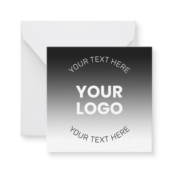 Your Logo | Modern Editable Black & White Gradient Note Card