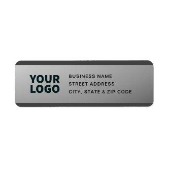 Your Logo | Modern Grey Gradient Return Address Label