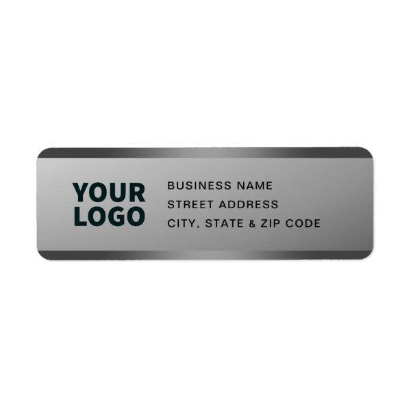 Your Logo | Modern Grey Gradient Return Address Label