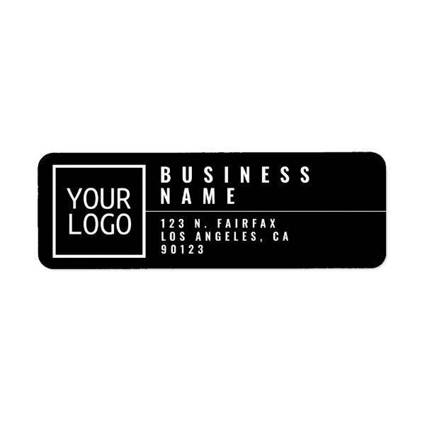 Your logo Modern Stylized Black Return Address  Label