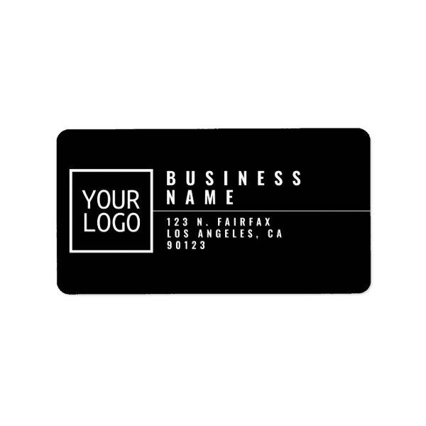 Your Logo Modern Stylized Black Return Address  Label