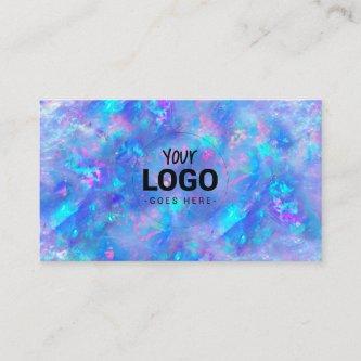 your logo on blue opal texture